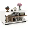 Table Basse À 3 Niveaux Avec Rangement Costway, Etagère Centrale En `L...