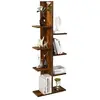 Costway Etagère De Rangement En Bois, Bibliothèque Autoportante À 8 Et...