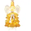 COSTWAY 157 cm Sapin de Noel en Forme d'Ange, Decoration Noel Extérieur Intérieur, 150 Lumières led, 4 Piquets de Sol, Ange Lumineux avec Noeud Aile,
