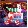 GOPLUS Père Noël sur Véhicule Gonflable, Décoration de Noël Gonflable ...