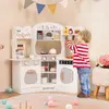 Costway Cuisine De Jeu D'angle En Bois Pour Enfants 3 Ans+, 18 Accesso...