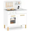 COSTWAY Cuisine de Jeu En Bois pour Enfants 3 Ans+, avec Lumières & So...