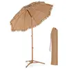 COSTWAY Parasol de Plage Hawaïen Inclinable  200xH218cm en Chaume PP a...