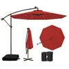 COSTWAY Parasol Déporté 3M avec 40 Lumières LED Panneau Solaire 6 Heur...