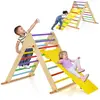 GOPLUS 3 en 1 Triangle Montessori Pliable avec Toboggan Rampe Parcours...