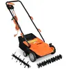 Scarificateur Électrique 2 en 1 - RELAX4LIFE - Tondeuse à Gazon 1500 W - Sac de Collecte de 30 L - Hauteur Réglable - Orange