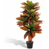 RELAX4LIFE Plante Artificielle 100 cm, Arbre Croton Artificiel avec Tr...