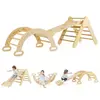 GOPLUS 7 en 1 Triangle Arche Montessori d'escalade avec Toboggan Bois,...