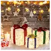 GOPLUS 3 PCs Boîtes-Cadeaux Lumineuses Noël sous Sapin de Noel Lumineu...
