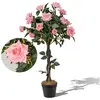 RELAX4LIFE Arbre Artificiel 93CM avec Roses, 259 Feuilles&21 Fleurs, R...