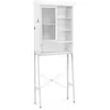 COSTWAY Meuble WC Au-dessus de Toilettes avec Porte Vitrée Coulissante...