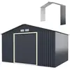 GOPLUS 10,85 Abri de Jardin Métal avec Kit d’Extension, 330 x 255 x 21...