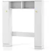 COSTWAY Meuble WC Au-dessus de Toilettes, 2 Compartiments, 2 Placard, ...