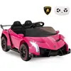 COSTWAY Lamborghini Voiture Électrique 12V/7 Ah pour Enfants, Télécomm...