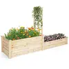 COSTWAY Carré Potager en Bois de Sapin -223x64x134CM- Treillis, Base O...