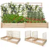 COSTWAY Carré Potager en Bois de Sapin - 222x114x110CM - 3 Treillis, B...