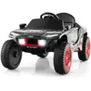 COSTWAY 12V Audi Voiture Électrique Enfants - Télécommande 2,4G - LED & Musique & Histoire - 2 Moteur, 3-6,5 km/h, 3 +Ans