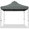 COSTWAY Tonnelle de Jardin Pliante 3 x 3M-Sac de Transport à Roulettes-3 Hauteurs-6 à 8 Personnes-Tissu Oxford Imperméable-Gris