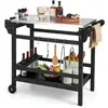 COSTWAY Chariot pour Plancha 105 x 54 x 85 cm-Plateau en Acier Inoxyda...