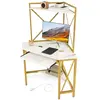 COSTWAY Bureau d Angle Informatique avec Clapier, Étagères et Plateau ...