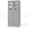COSTWAY Colonne Salle de Bain Armoire Haute avec 4 Portes 2 Tiroirs, É...