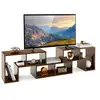 Meuble TV-Banc TV COSTWAY - 3 Pièces - Marron - Bois bien conçu - Capacité de poids 80 kg - 20 kg par étagère