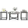 Ensemble de Tables Basses 3 Pièces - COSTWAY - Moderne - Gris et Noir