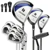 COSTWAY Ensemble Clubs de Golf 9 Pièces Homme Droitier-Driver en Allia...