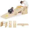 GOPLUS Toboggan Enfant, Jeu Escalade Montesori, Échelle et Rampe d'esc...
