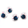 Merkloos / Sans marque Halloween oogballen - 6x - wit/blauw - 3 cm - kunststof