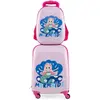 COSTWAY Valise Enfant à Roulettes 16   + Sac à dos 12   Bagage Enfants...