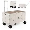 COSTWAY Chariot de Plage/Camping avec Table - Pliable Rapide dans 5s -...