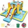 COSTWAY Château Gonflable 7 en 1 pour Enfants avec Toboggan, Tunnel, P...