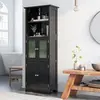 Costway Colonne Salle De Bain Avec 4 Portes 2 Compartiments Ouverts, A...