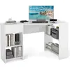 COSTWAY Bureau d'Angle en Forme de L 120 CM avec Tiroir et Étagères de...
