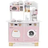 Costway Cuisine Pour Enfant 3 Ans+ Avec 12 Accessoires, Zone : Cafetiè...