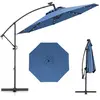 Parasol Déporté  300 x 245cm - COSTWAY - avec 32 LED - Base Croisée - ...