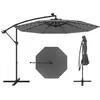 Parasol Déporté 300 x 250 cm-COSTWAY-avec 40 LED - Base Croisée - Régl...