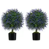 COSTWAY Lot de 2 Arbres de Buis Artificiel Topiaire 58 cm - Boules de ...