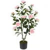 Arbre de Camélia Artificiel de 90 cm - COSTWAY - Plante à Fleurs Artif...