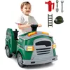 COSTWAY 12V Camion de Pompiers Électrique Enfant avec Musique & Alarme...