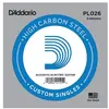 D'Addario PL026, .026 - Corde au détail acier pur   guitare