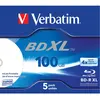 Verbatim 5 Bd-r Blu-ray 100 Go 4x Vitesse Large Imprimable Jc