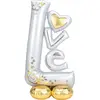 Anagram Folieballon Airloonz Wedding Love 147 Cm Zilver/goud