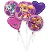 PAW Patrol - Ballon - Folie - Skye & Everest - Roze - 68 cm - 5 stuks