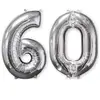 Lot de 2 ballons aluminium 66 cm argent chiffre 60 Taille Unique