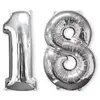 Ballon chiffre 18 - AMSCAN - Argenté - Hauteur 66cm