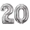 amscan ballon aluminium nombre 20 66cm argent - 3581501