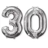 Amscan - Folieballon verjaardag '30' - zilver - Ø 66 cm - Set-1