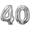 Amscan Lot de 2 ballons aluminium chiffre 40 argent 66 cm Taille Unique